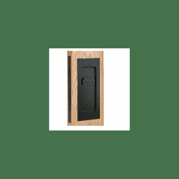 Patioplus Modern Rectangular Privacy Pocket Door Mortise Lock for 1.38 in. Door - Satin Brass PA3250768
